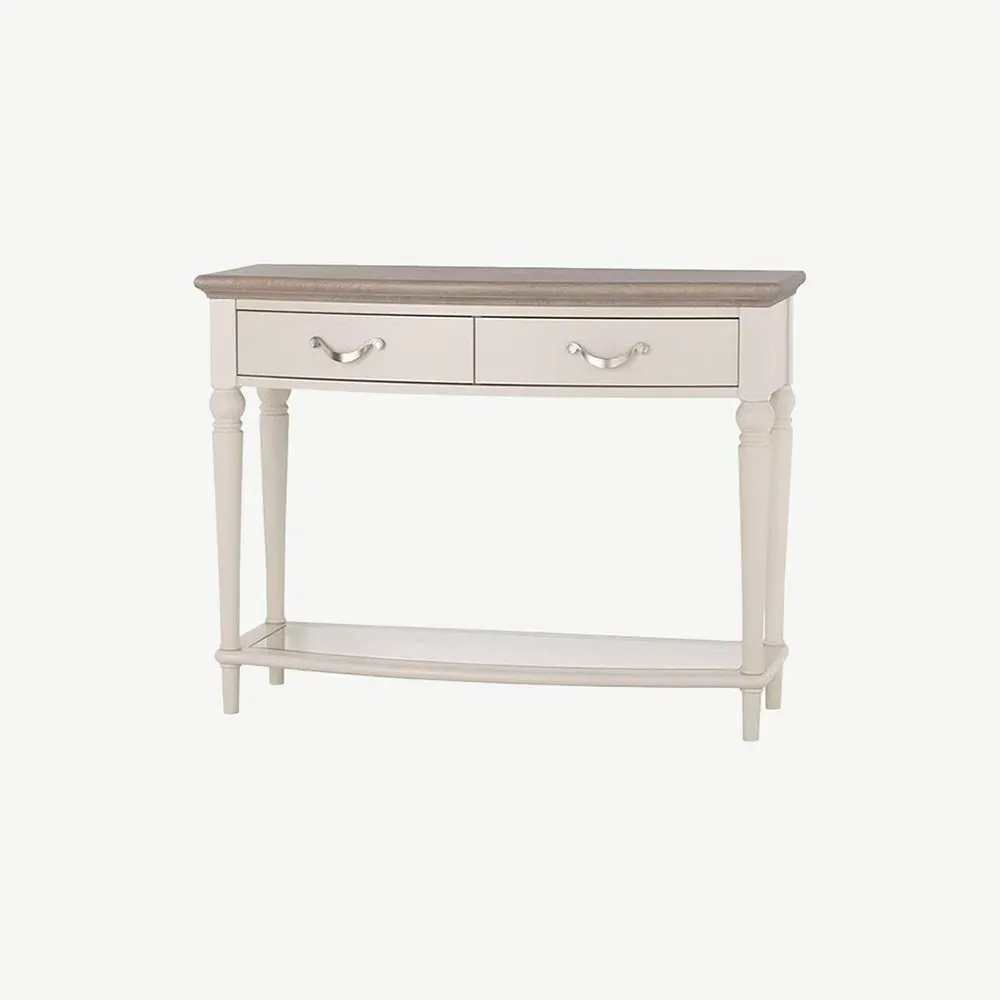 Dieppe Console Table with Storage - Grey Washed Oak alternate view