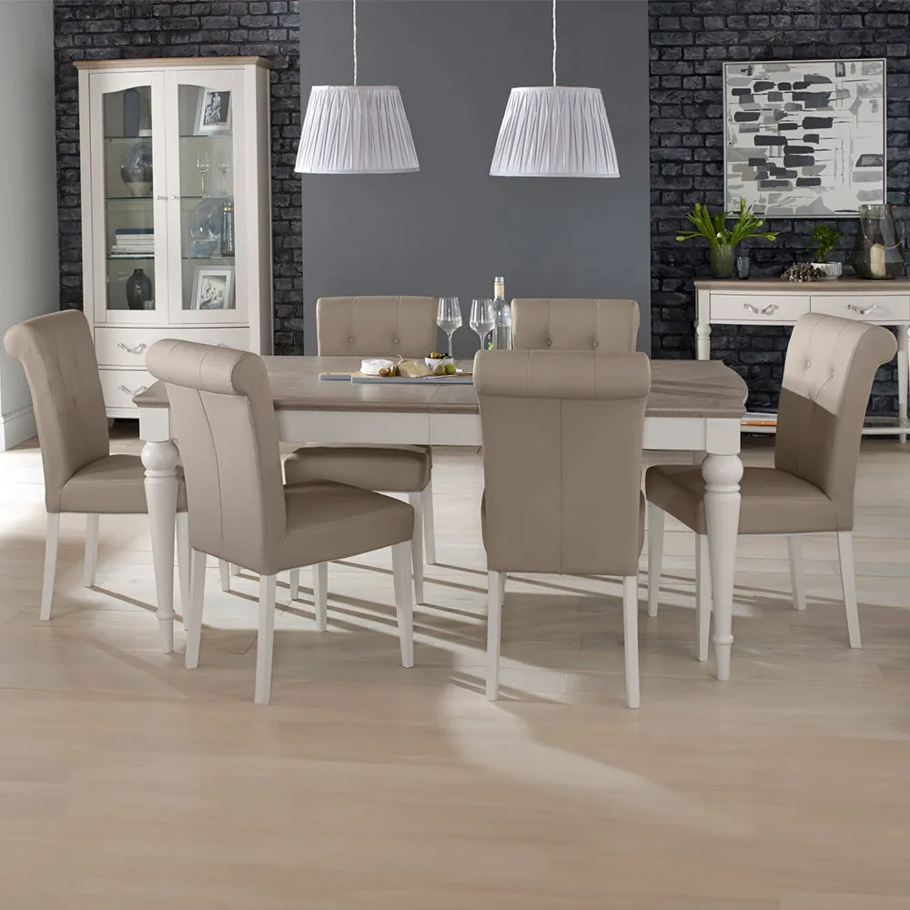 Dieppe Dining Chair with Button Detail - Grey, Bonded Leather alternate view