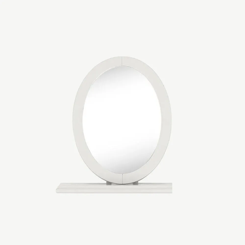 Dieppe Oval Vanity Mirror - Soft Grey, Wood product