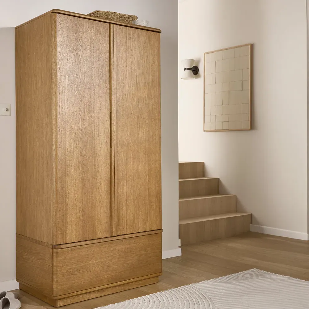 Dixie 2-Door Wardrobe with Drawer - Oak product