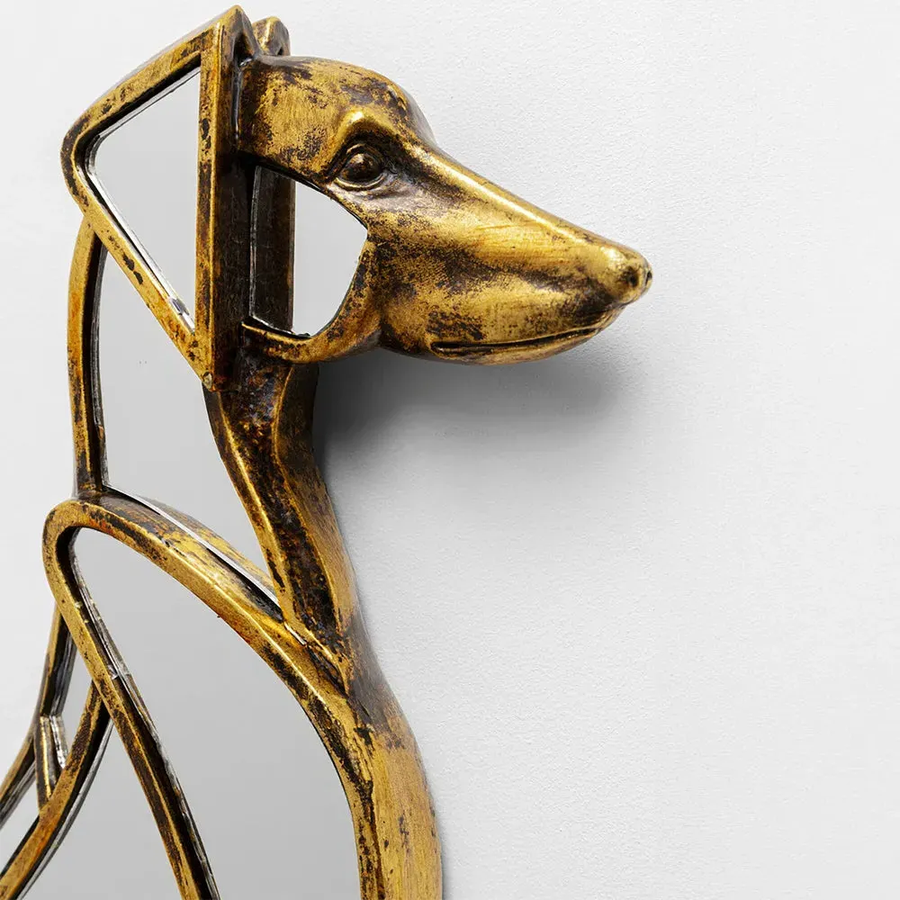 Dog Shaped Wall Mirror - Gold alternate view