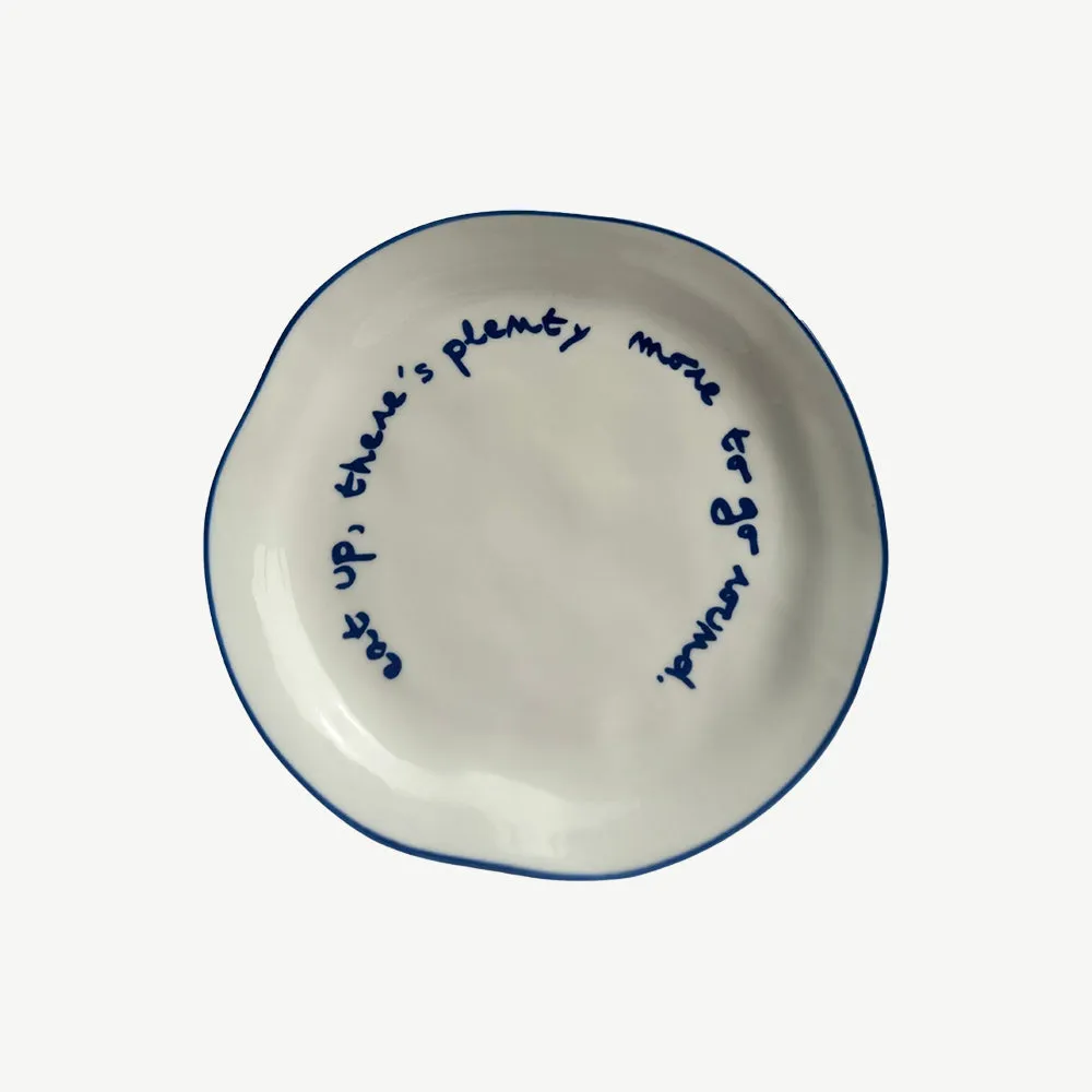"Eat Up" Decorative Plate - Blue, Stoneware product