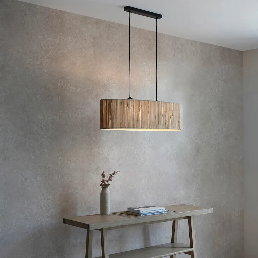 Einar 2-Light Linear Pendant Light - Natural, Seagrass product