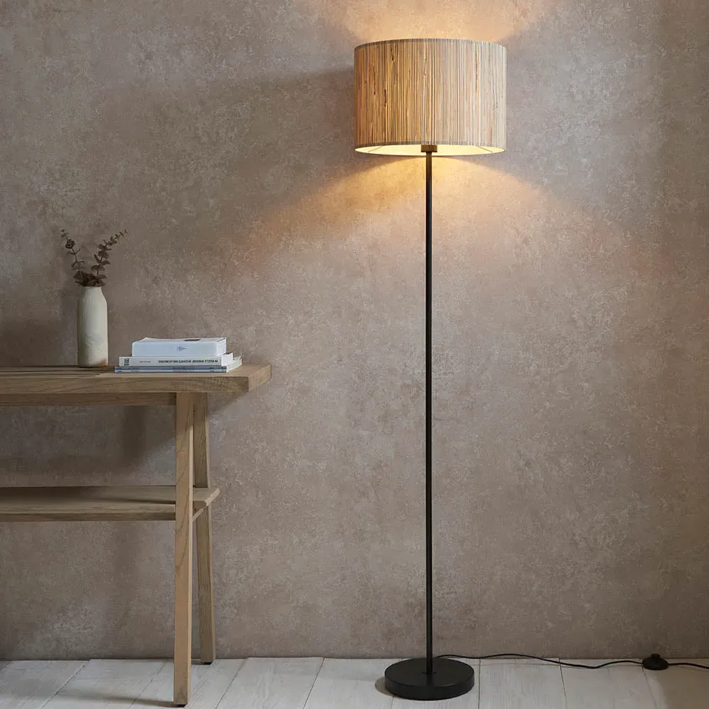 Einar Floor Lamp - Seagrass, Matte Black product