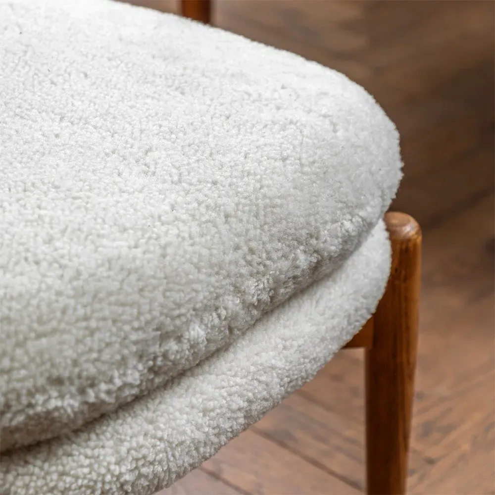 Elgin Footstool - Sheepskin, Oak alternate view