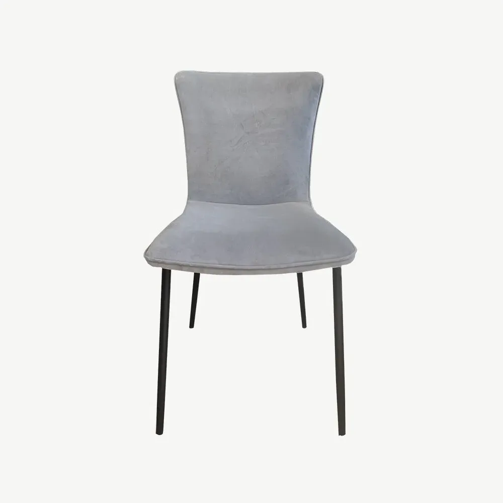 Ella Dining Chair - Light Grey, Velvet product