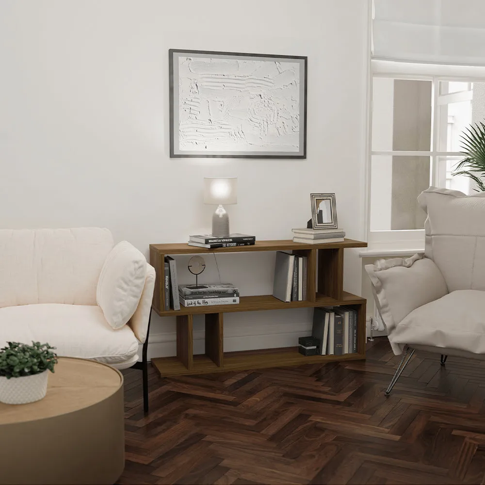 Embassy S-Shaped Low Shelving Unit - Natural Wood product