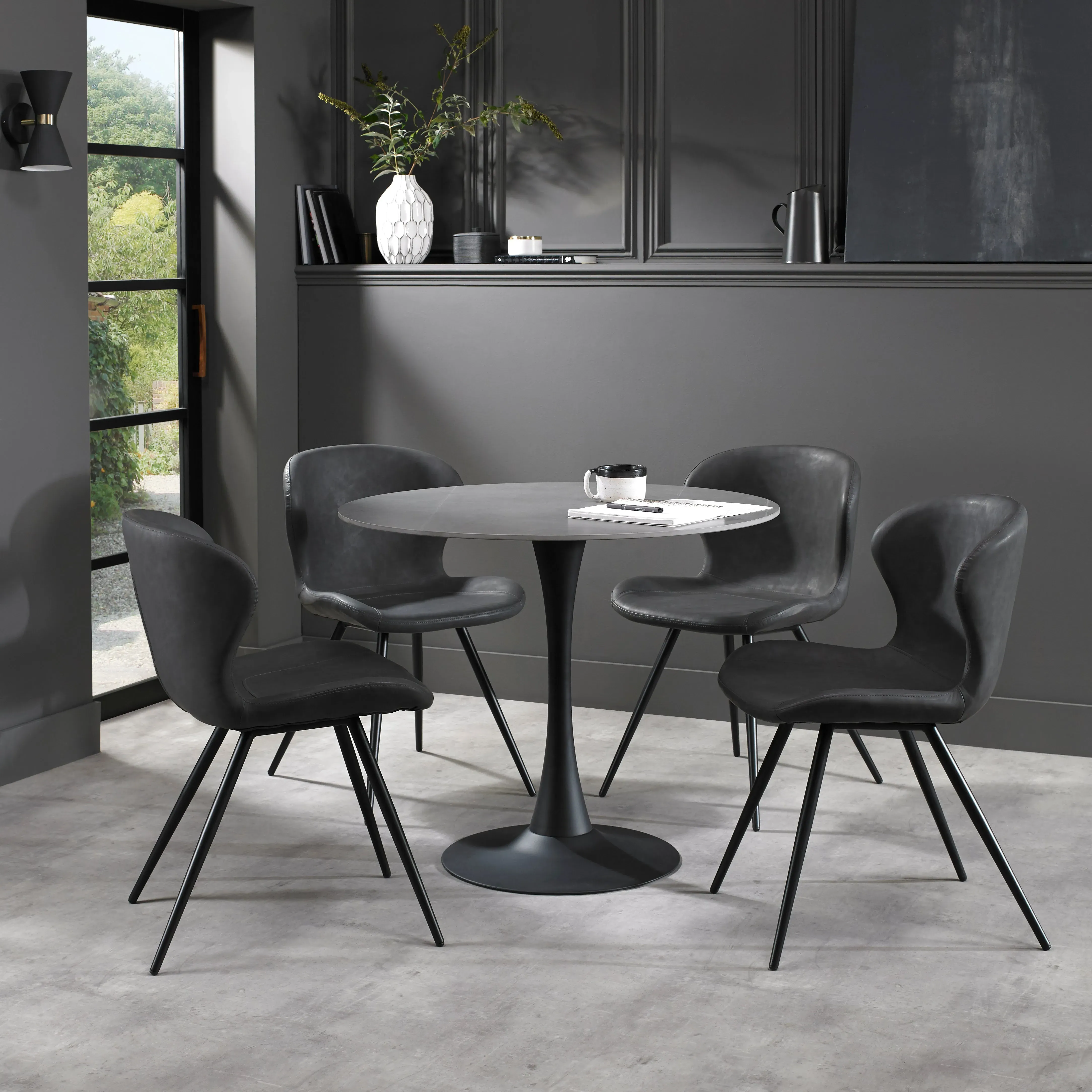 Enzo Round Dining Table - Grey, Sintered Stone product