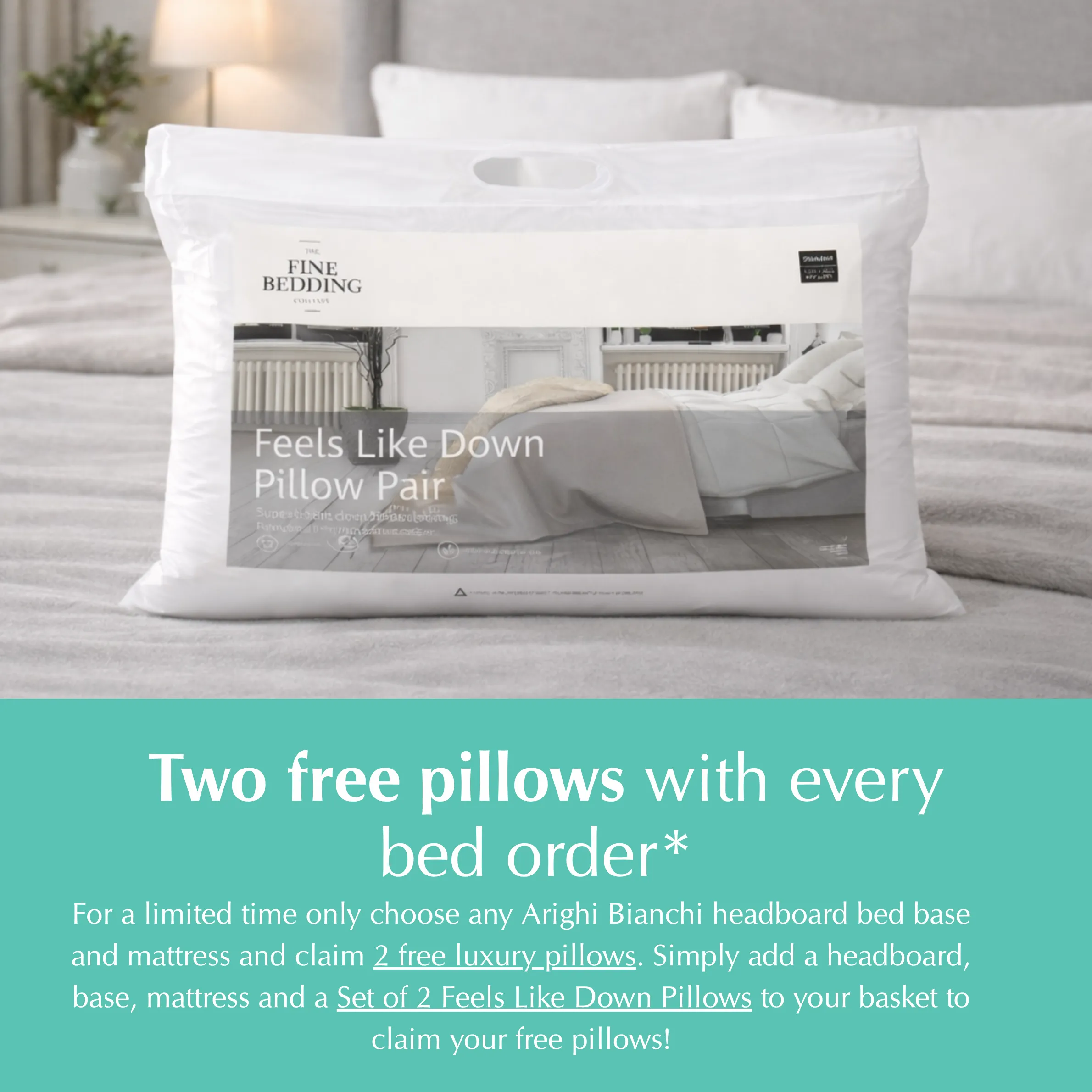 Feels Like Down Set of 2 Pillows - White product