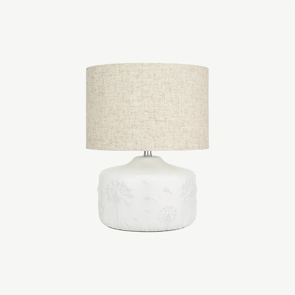 Floral Ceramic Table Lamp - White alternate view