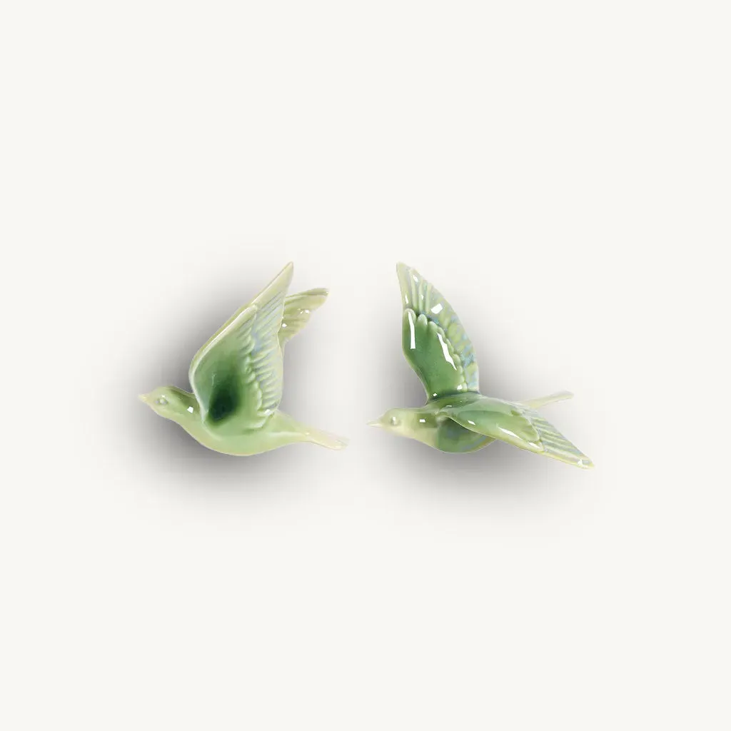 Flying Birds Ceramic Wall Art - Green product