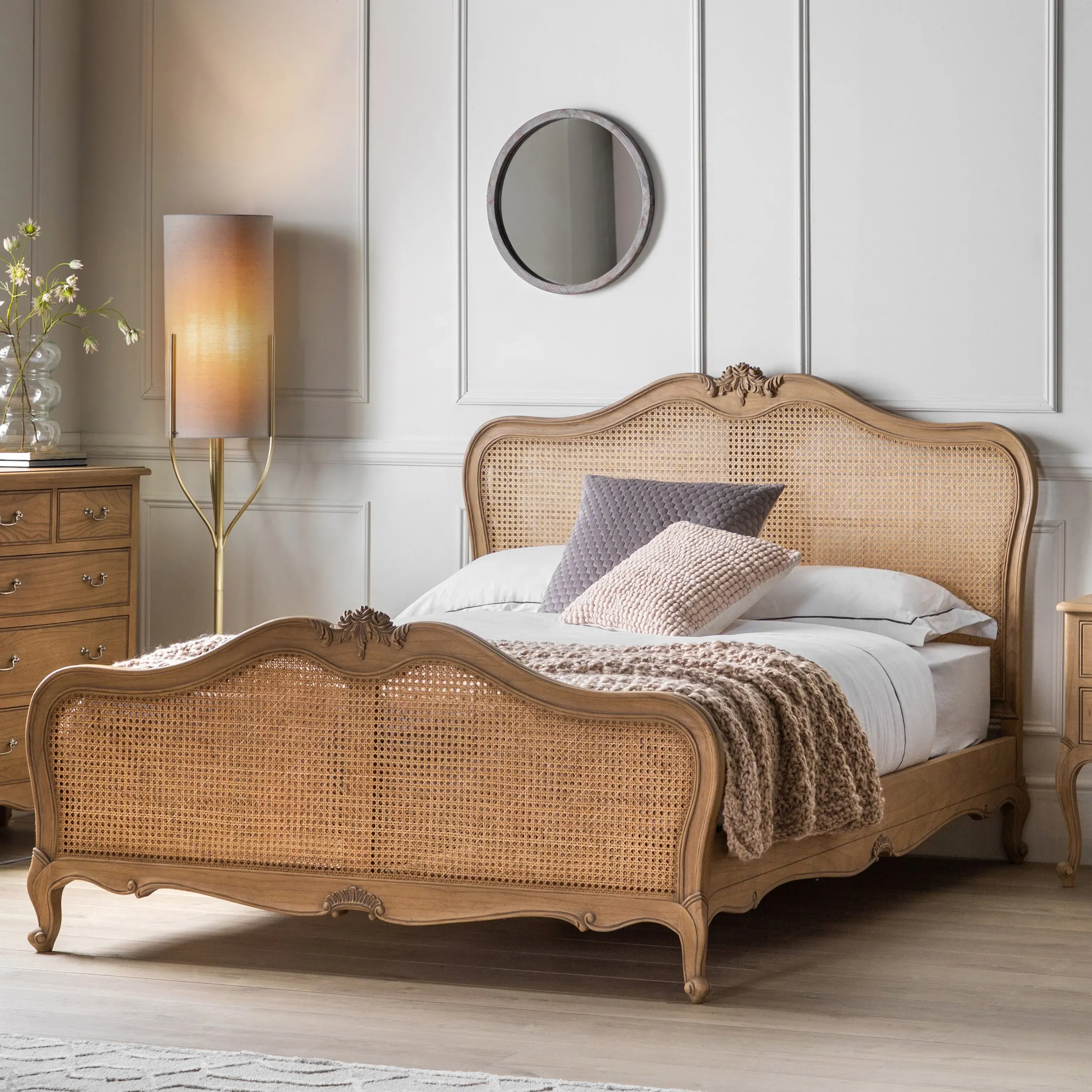 Foxley King Size Bed Frame - Weathered Cane product