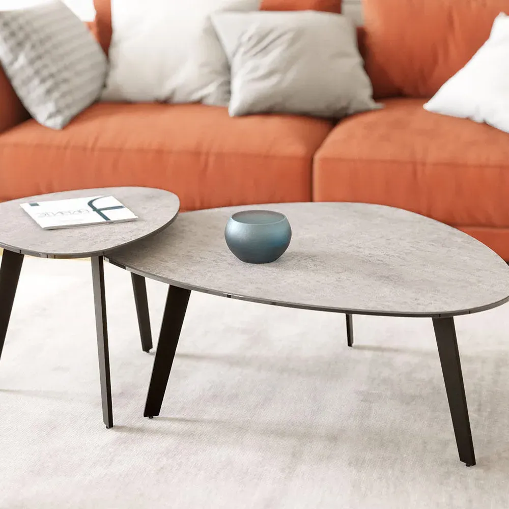 Galet Side Table - Silver, Ceramic product