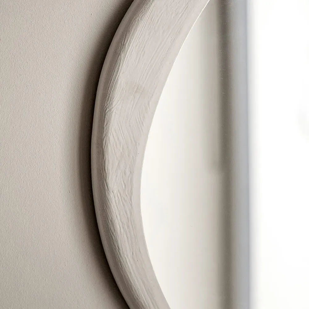 Geneva Pebble Mirror 2 - White, Concrete Effect alternate view