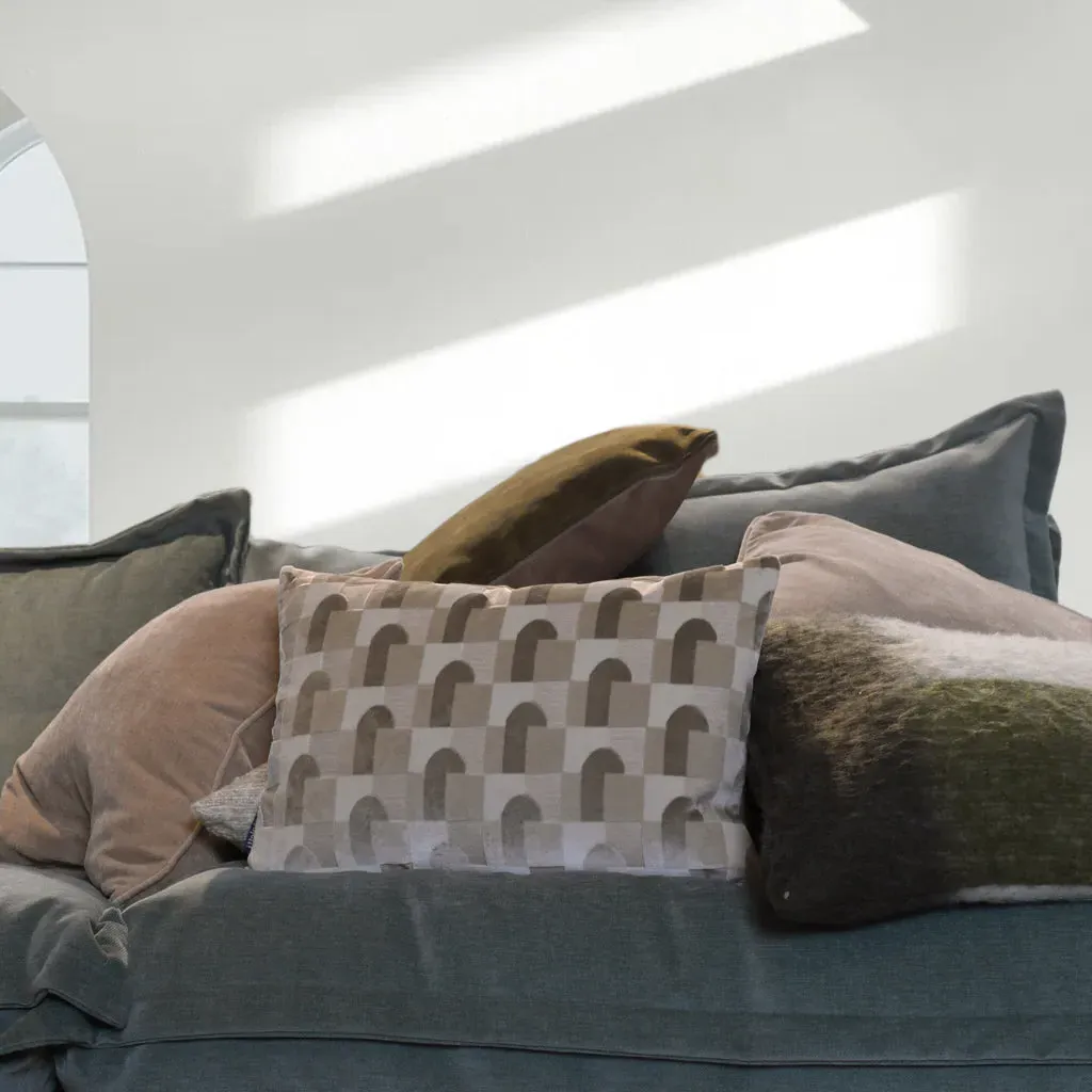 Geometric Cushion - Natural, Brown & White product