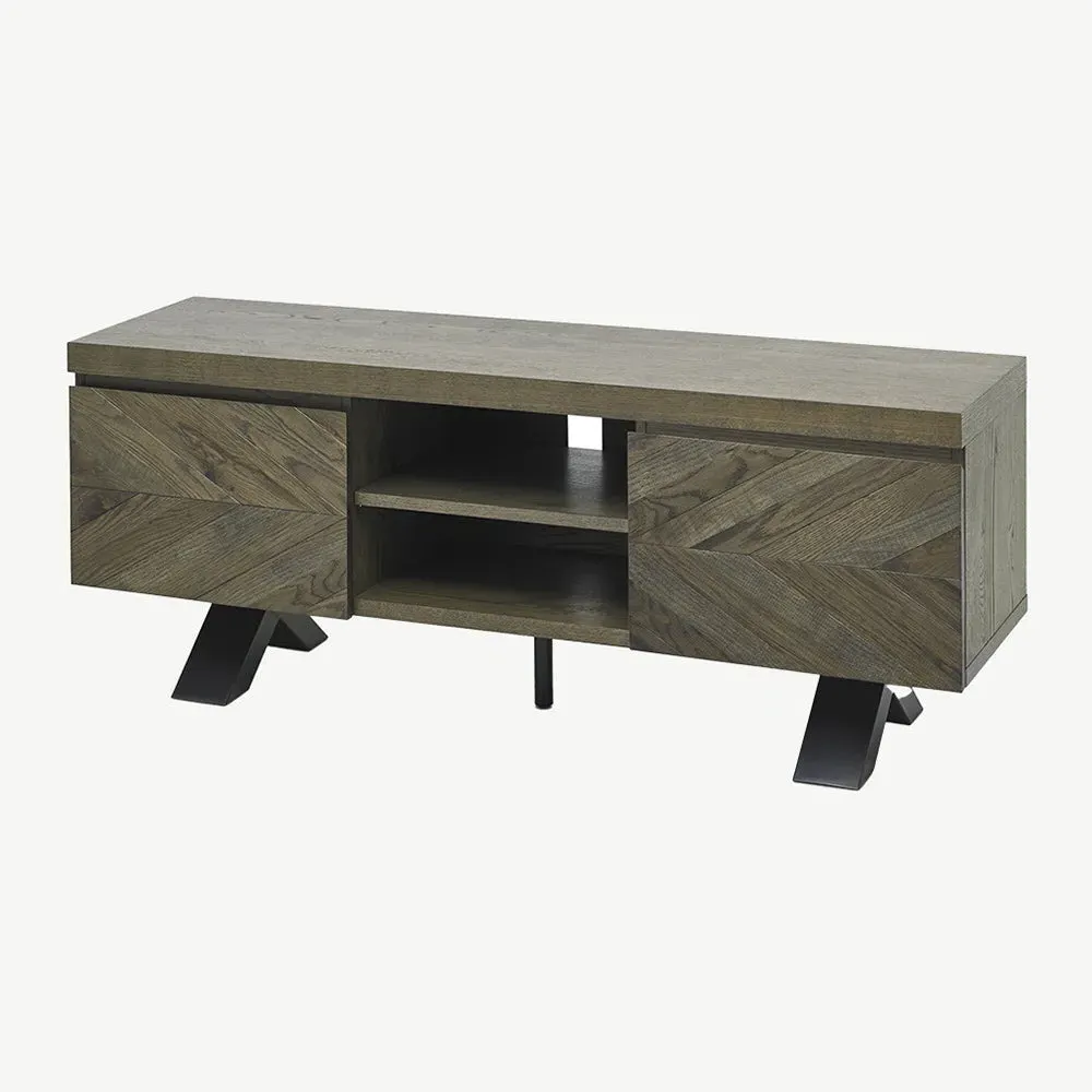 Glendale Entertainment Unit - Fumed Oak, Metal alternate view