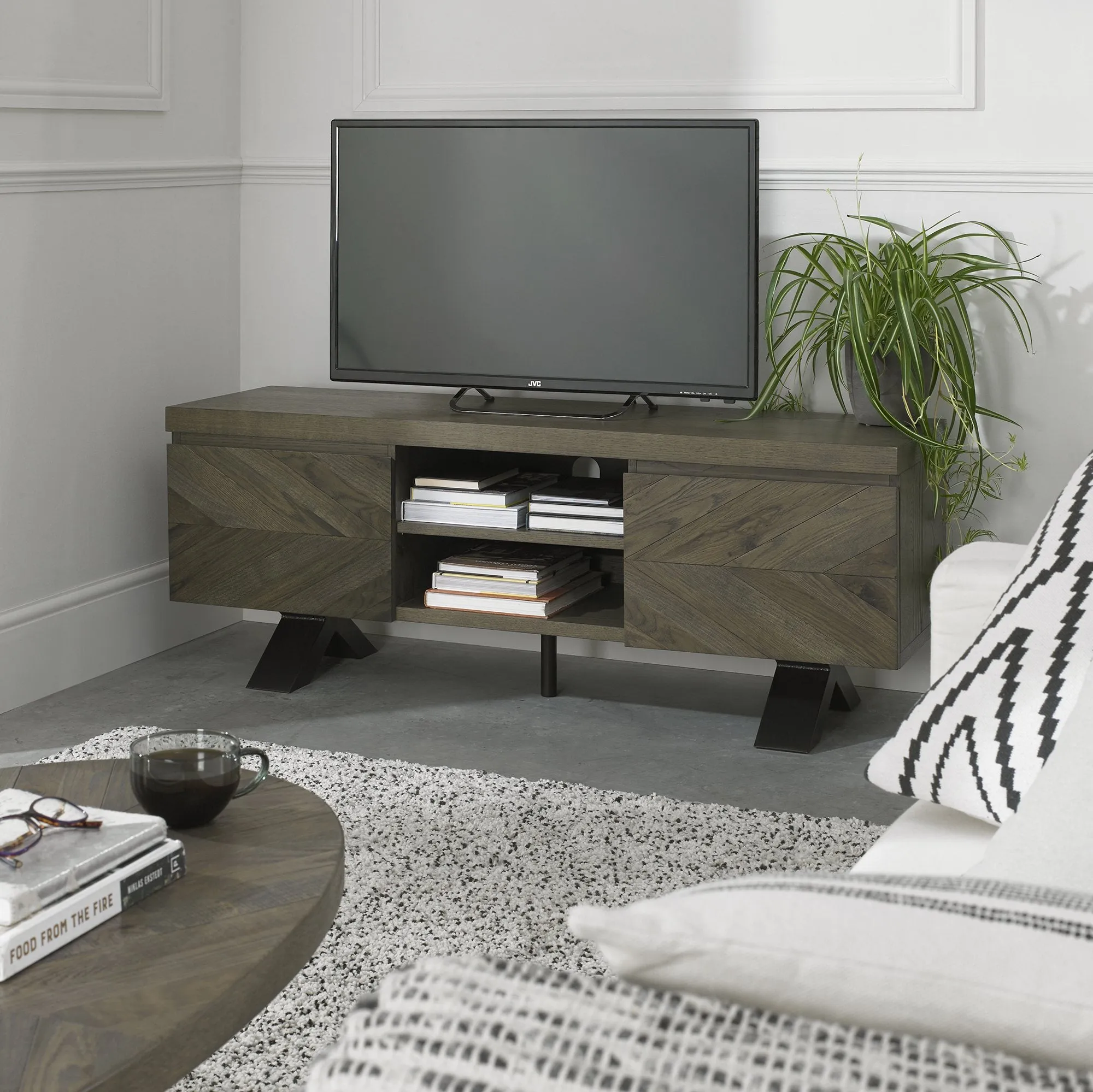 Glendale Entertainment Unit - Fumed Oak, Metal product