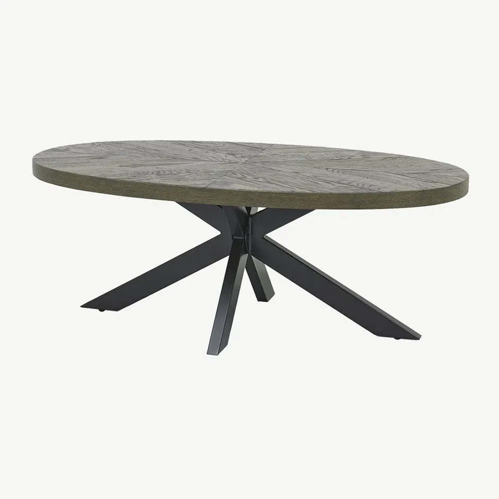 Glendale Fumed Oak Oval Coffee Table - Fumed Oak, Metal alternate view