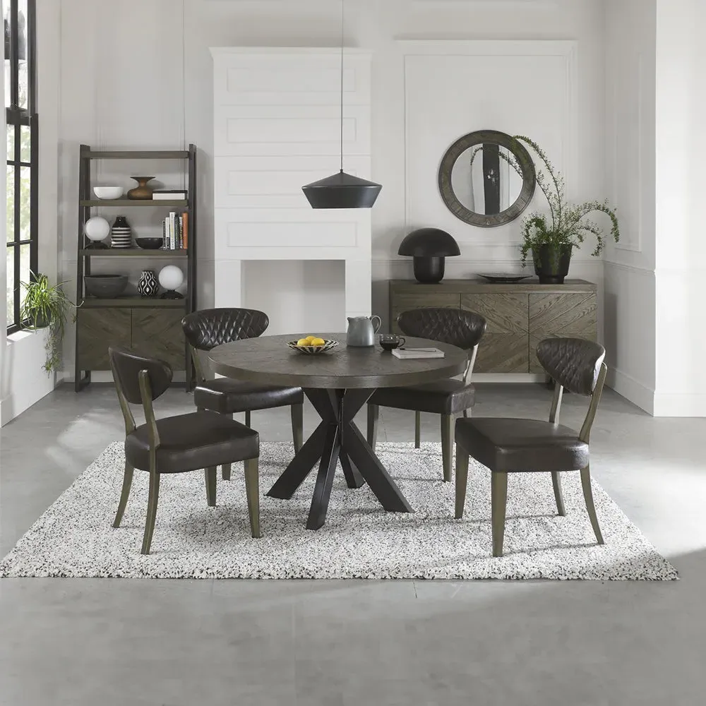 Glendale Fumed Oak Upholstered Chair alternate view
