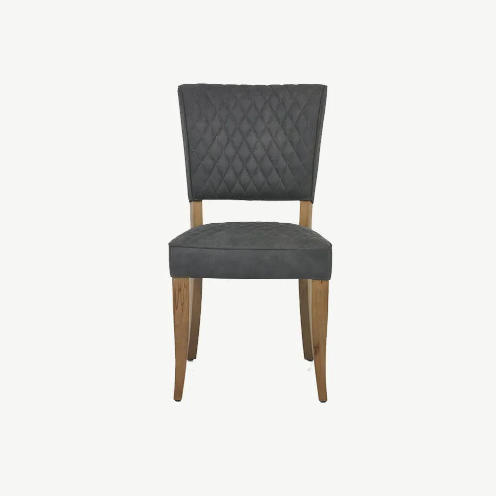 Glendale Rustic Oak Logan Dining Chair - Dark Grey alternate view
