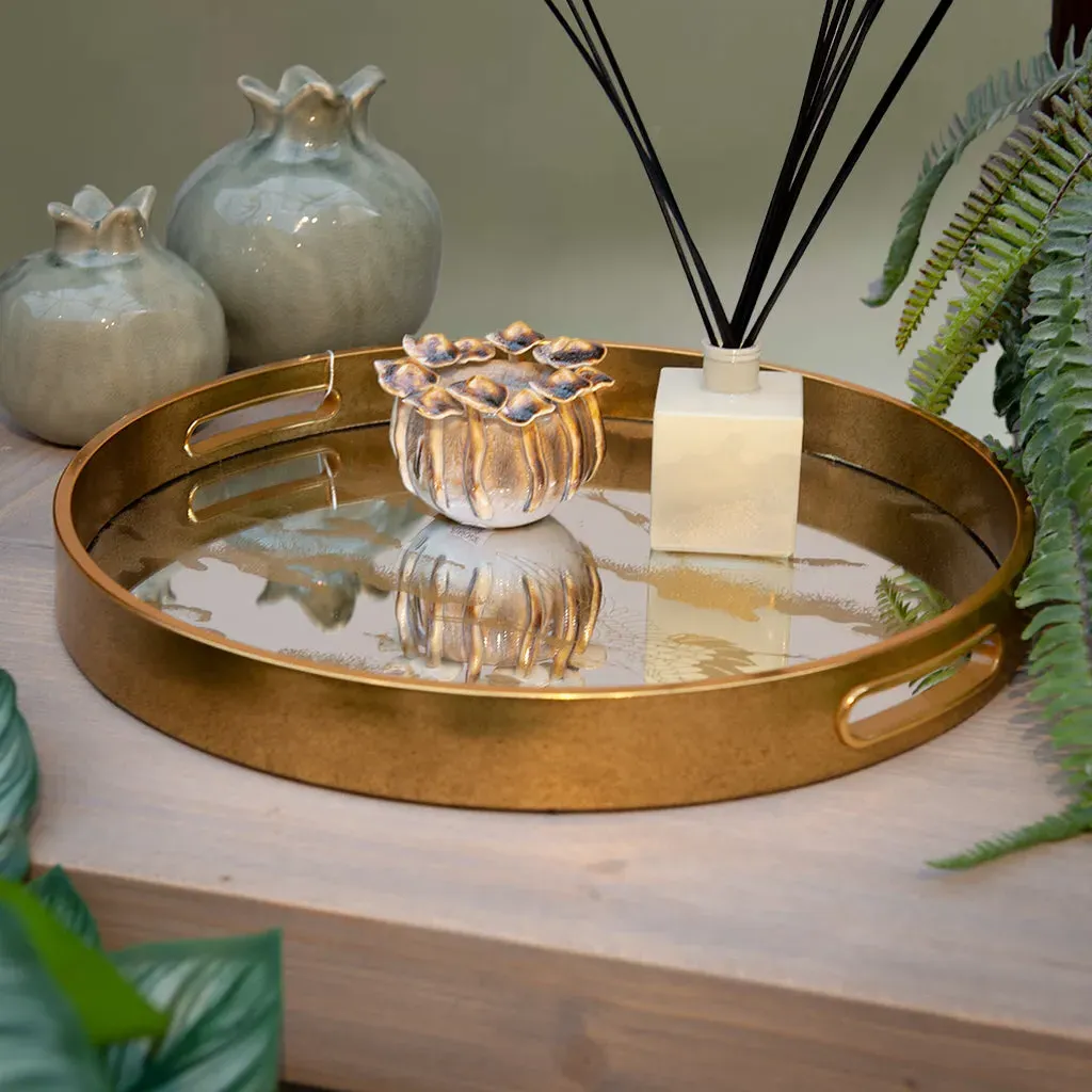 Golden Clouds Decorative Tray - Gold, Glass product