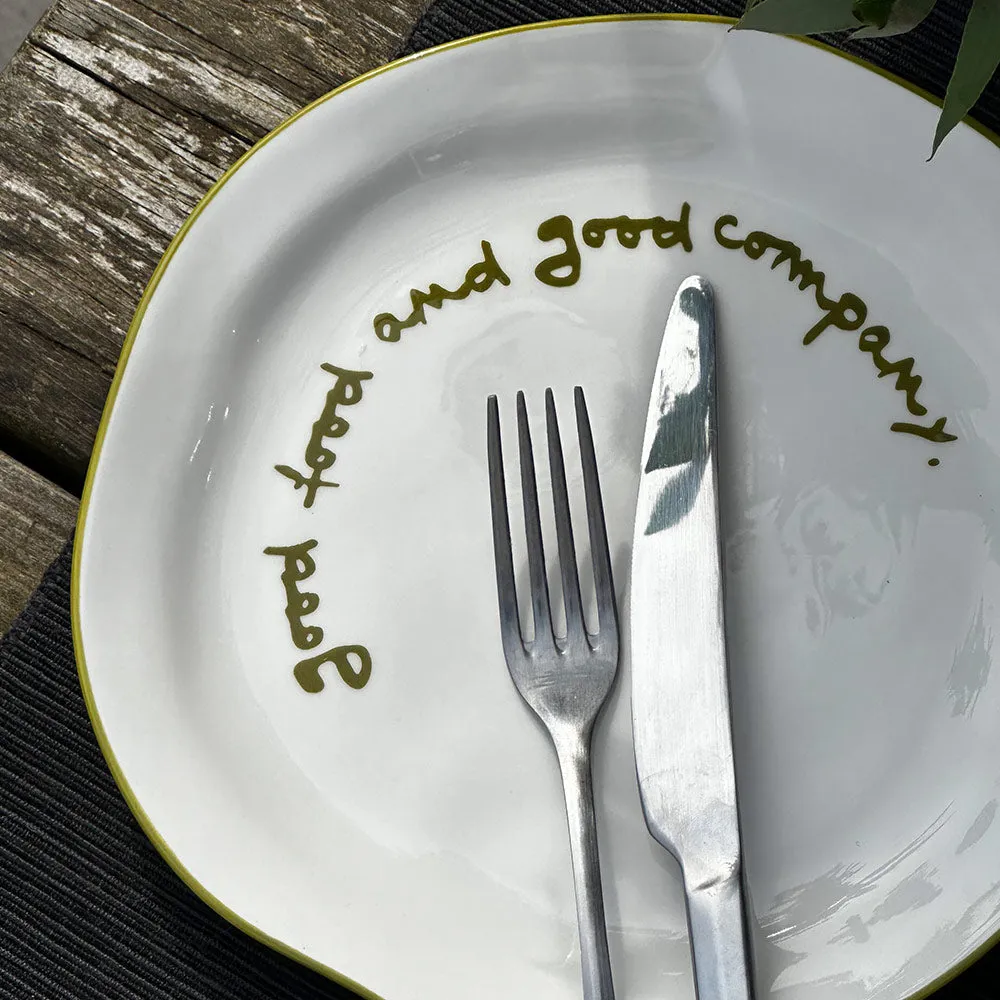 Good Food and Good Company Decorative Plate - Olive alternate view