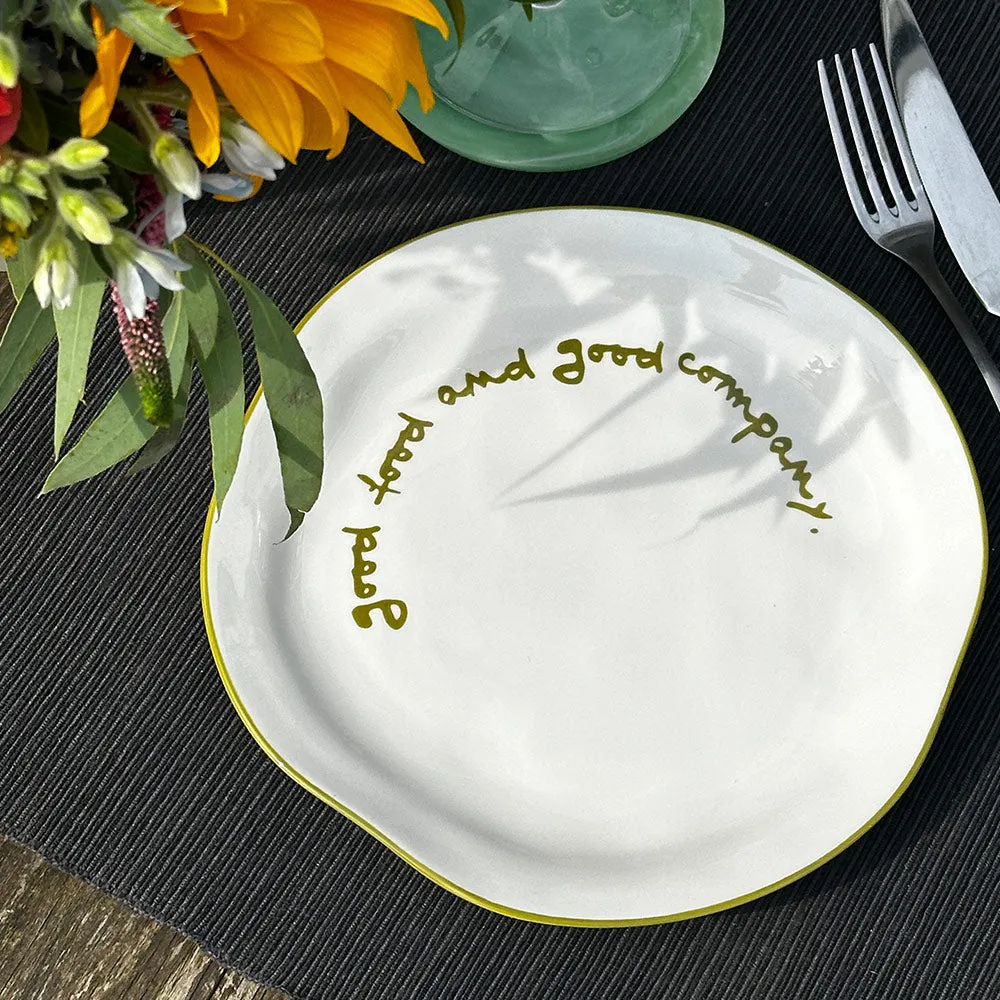 Good Food and Good Company Decorative Plate - Olive product