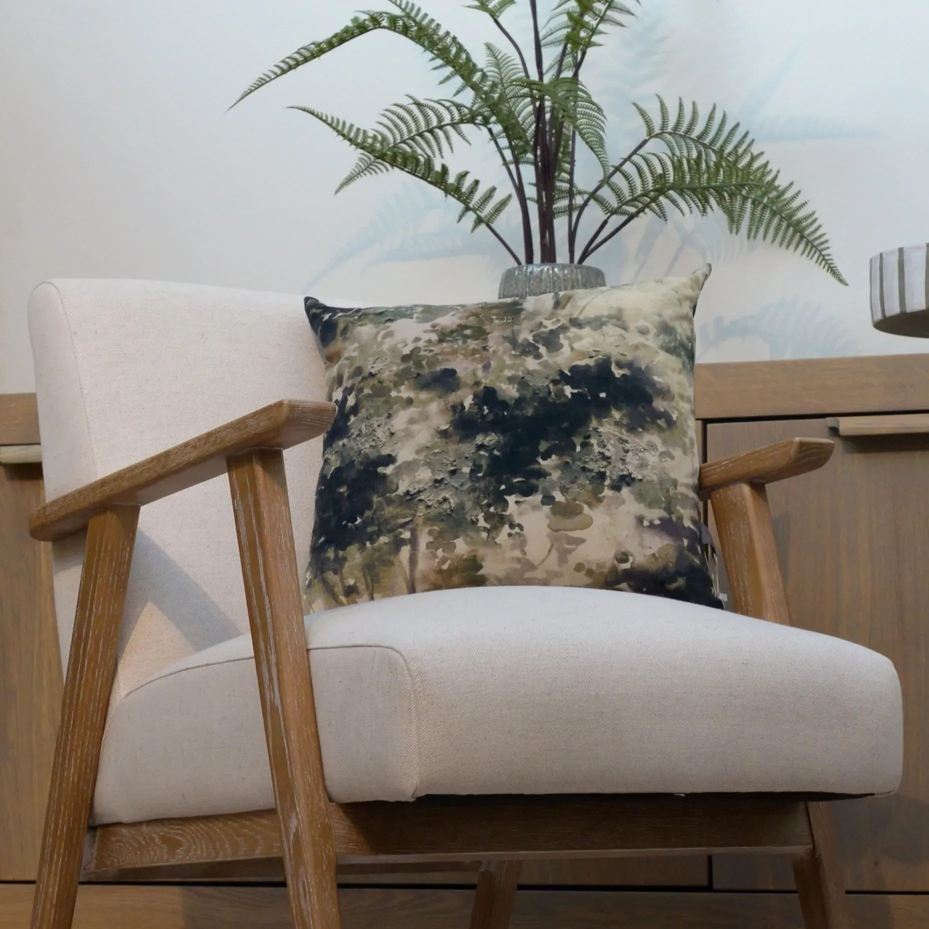 Green Forest Cushion - Green, Velvet alternate view