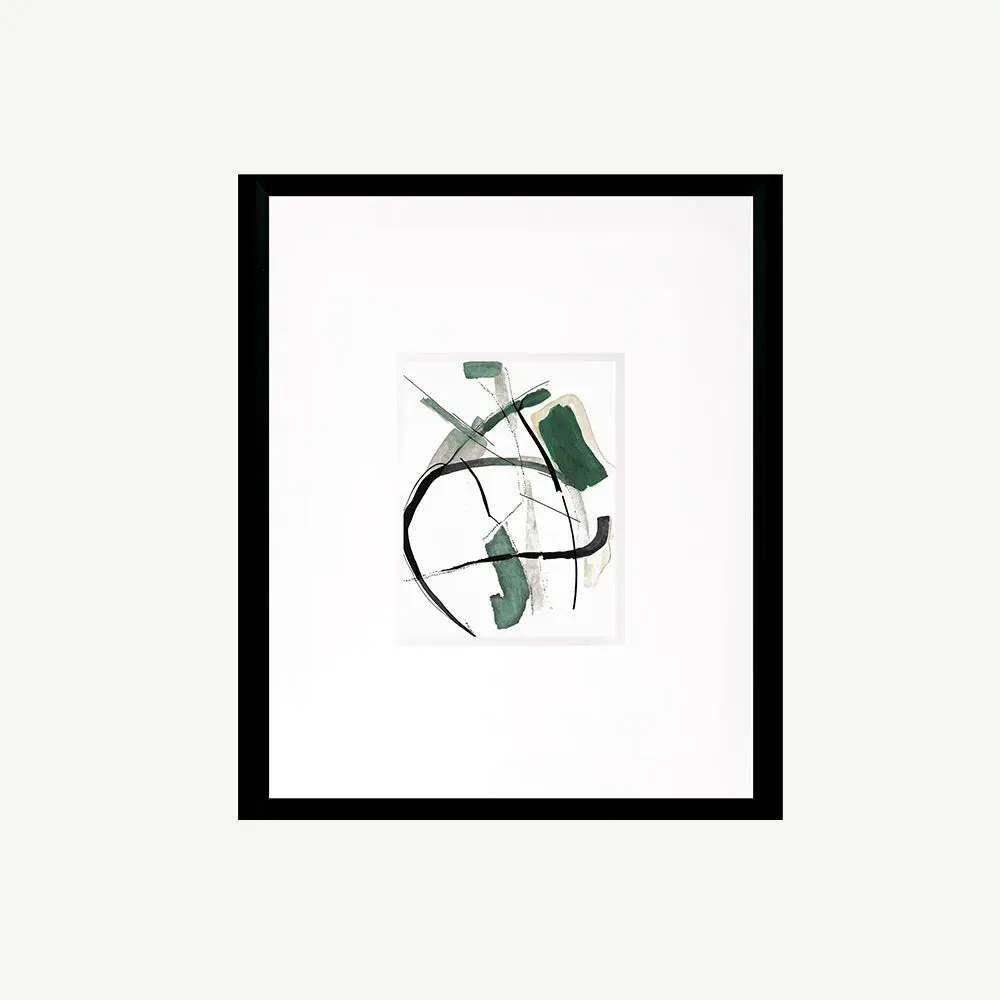 Green Lines I Wall Art - Black Frame product