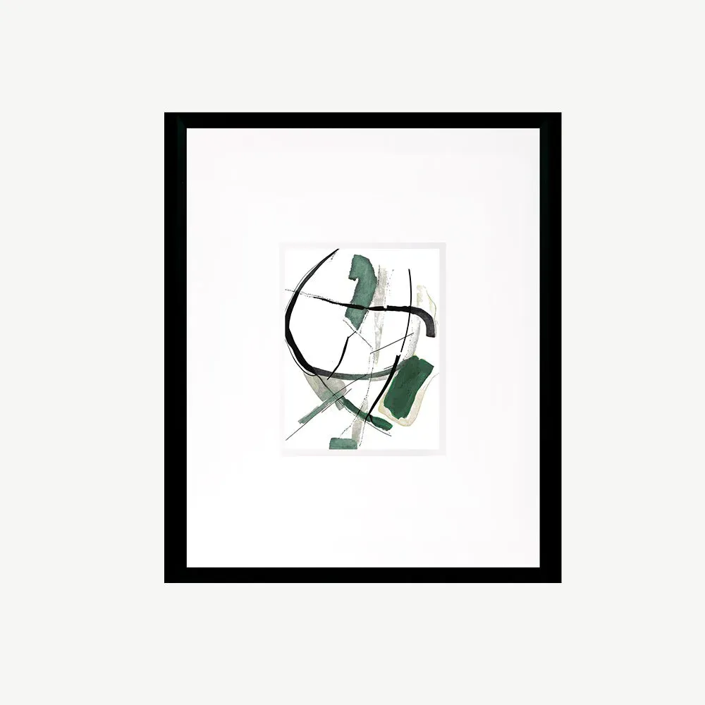 Green Lines II Wall Art - Black Frame product