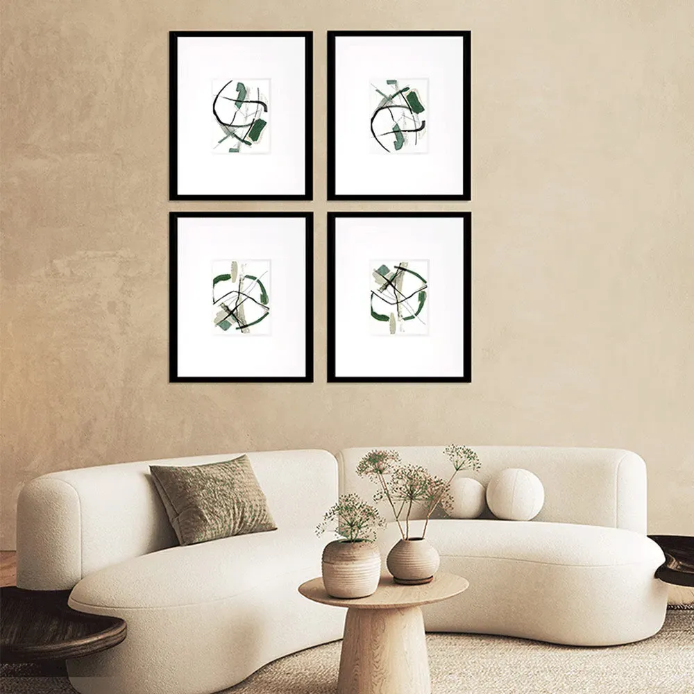 Green Lines IV Wall Art - Green, Black alternate view