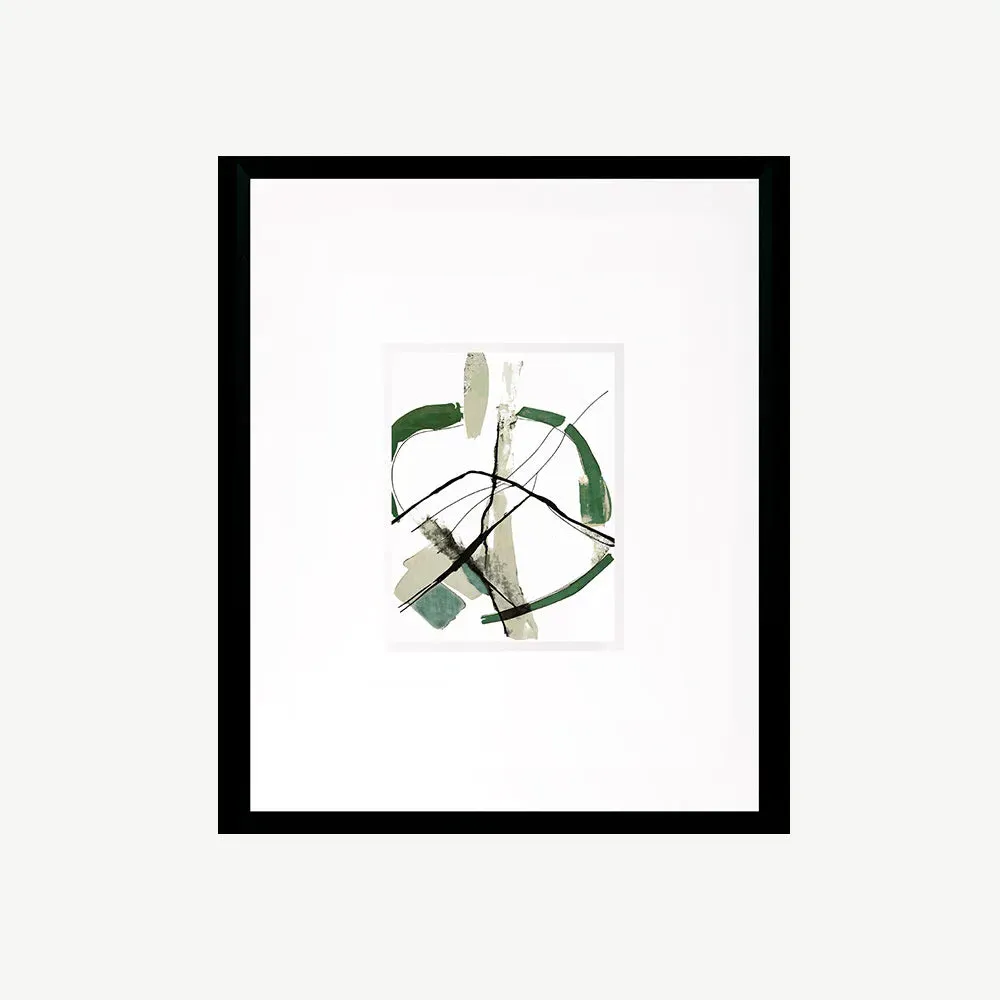 Green Lines IV Wall Art - Green, Black product