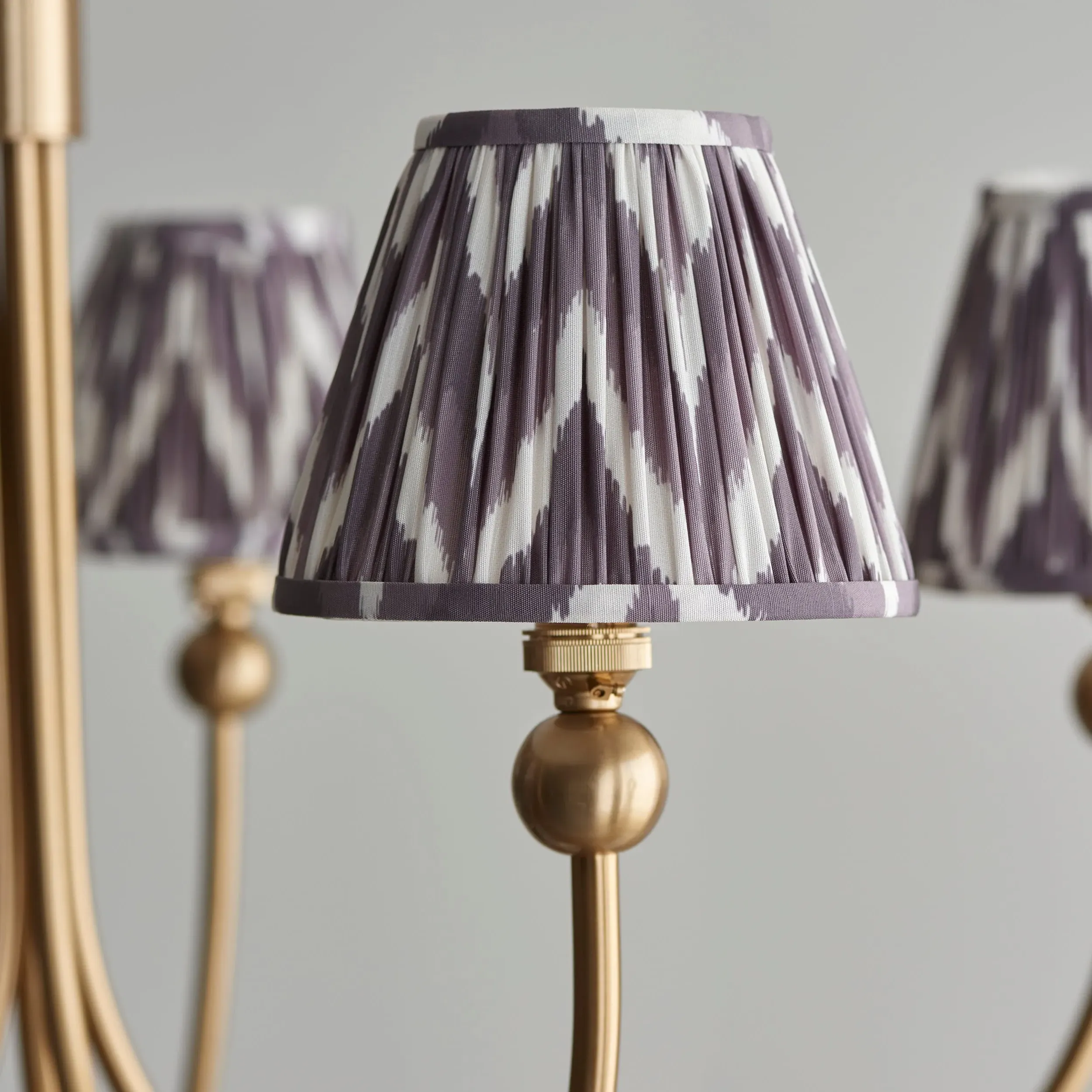 Gunnder 5-Arm Pendant Light - Aged Brass, Faux Silk alternate view