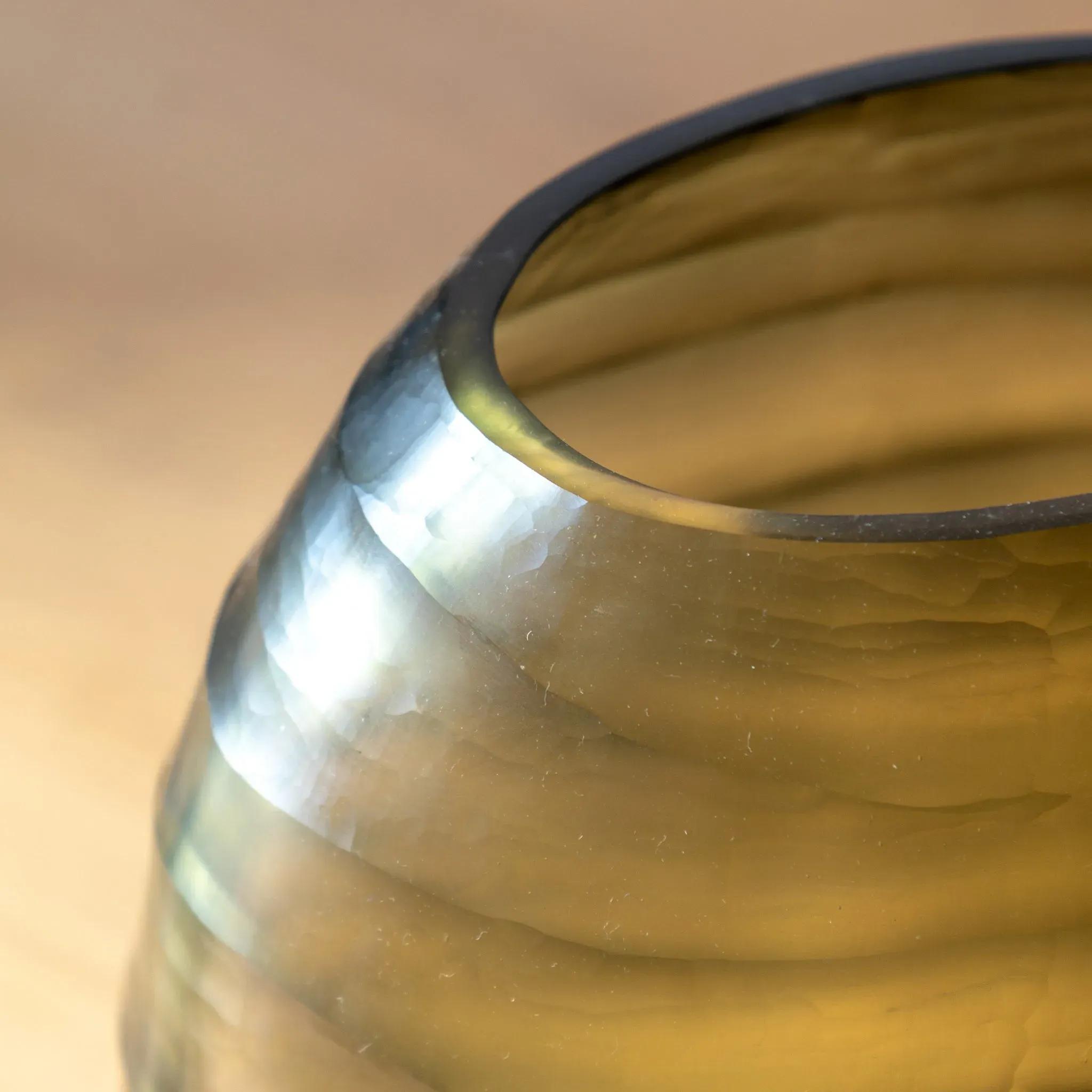 Handblown Small Vase - Olive, Glass alternate view