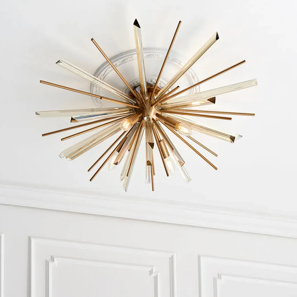 Handforth Flush Light - Antique Brass, Glass product