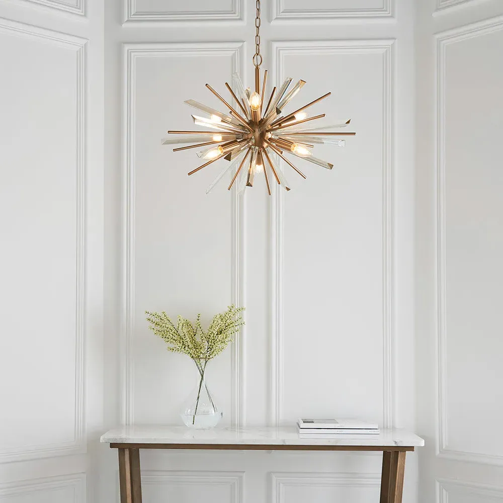 Handforth Pendant Light - Antique Brass, Glass alternate view