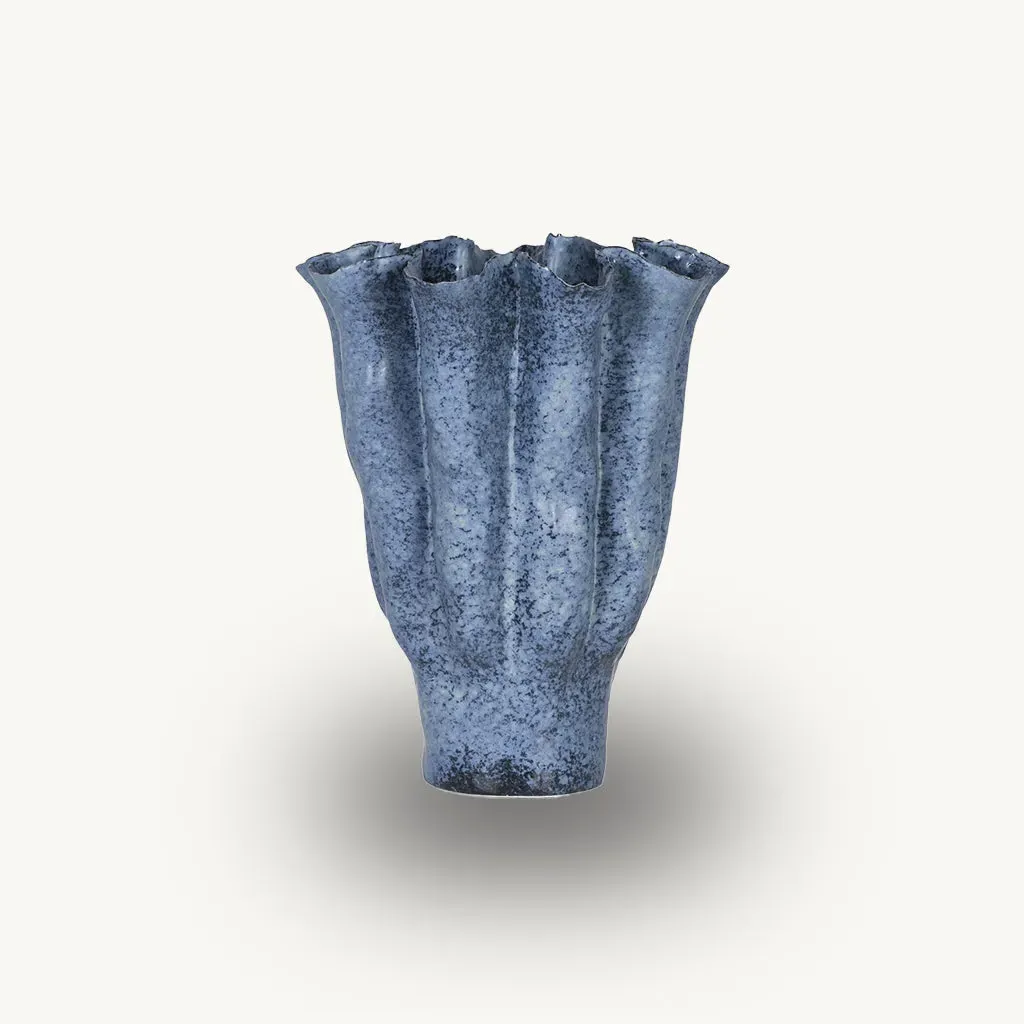 Handmade Sky Tubed Ceramic Vase - Blue alternate view