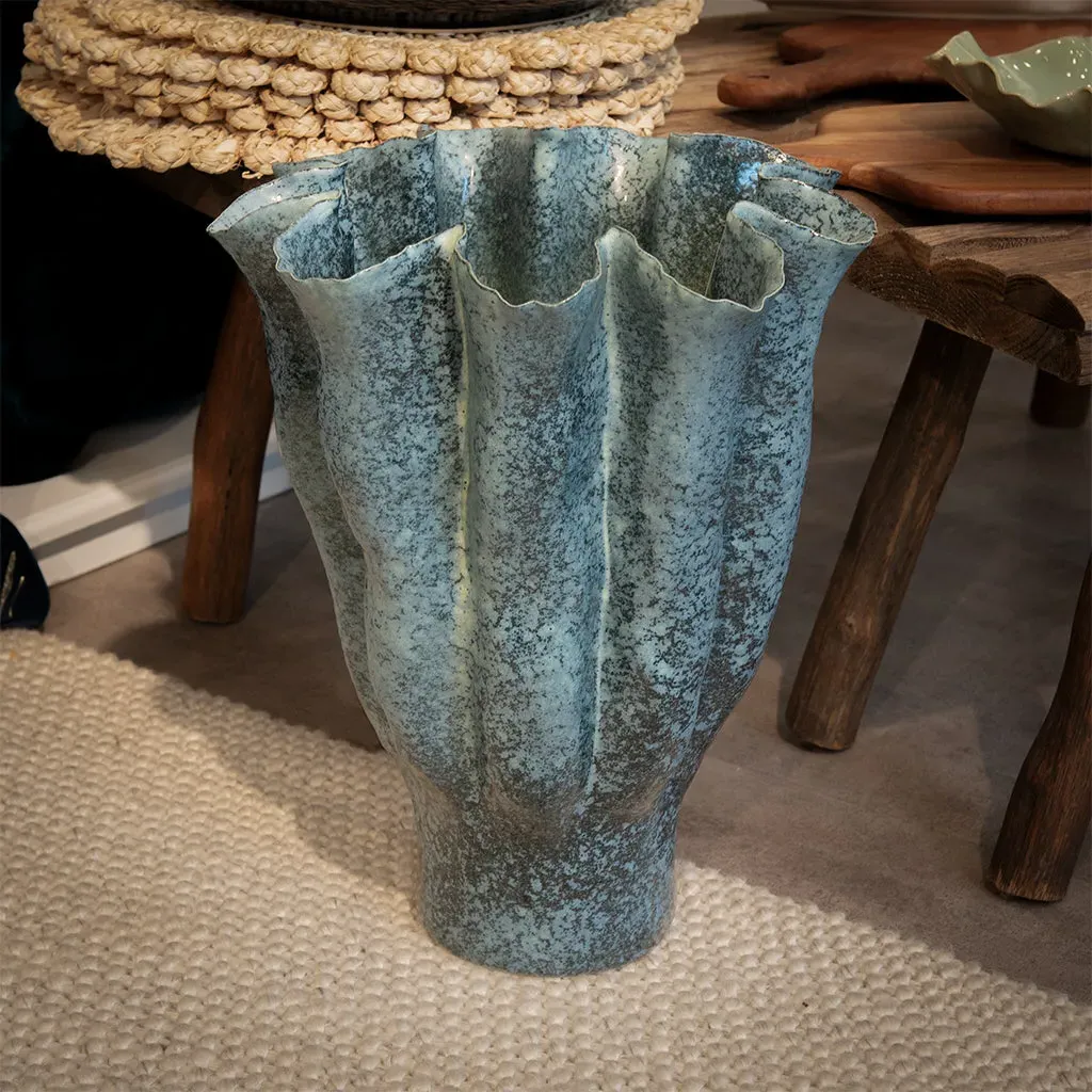 Handmade Sky Tubed Ceramic Vase - Blue product