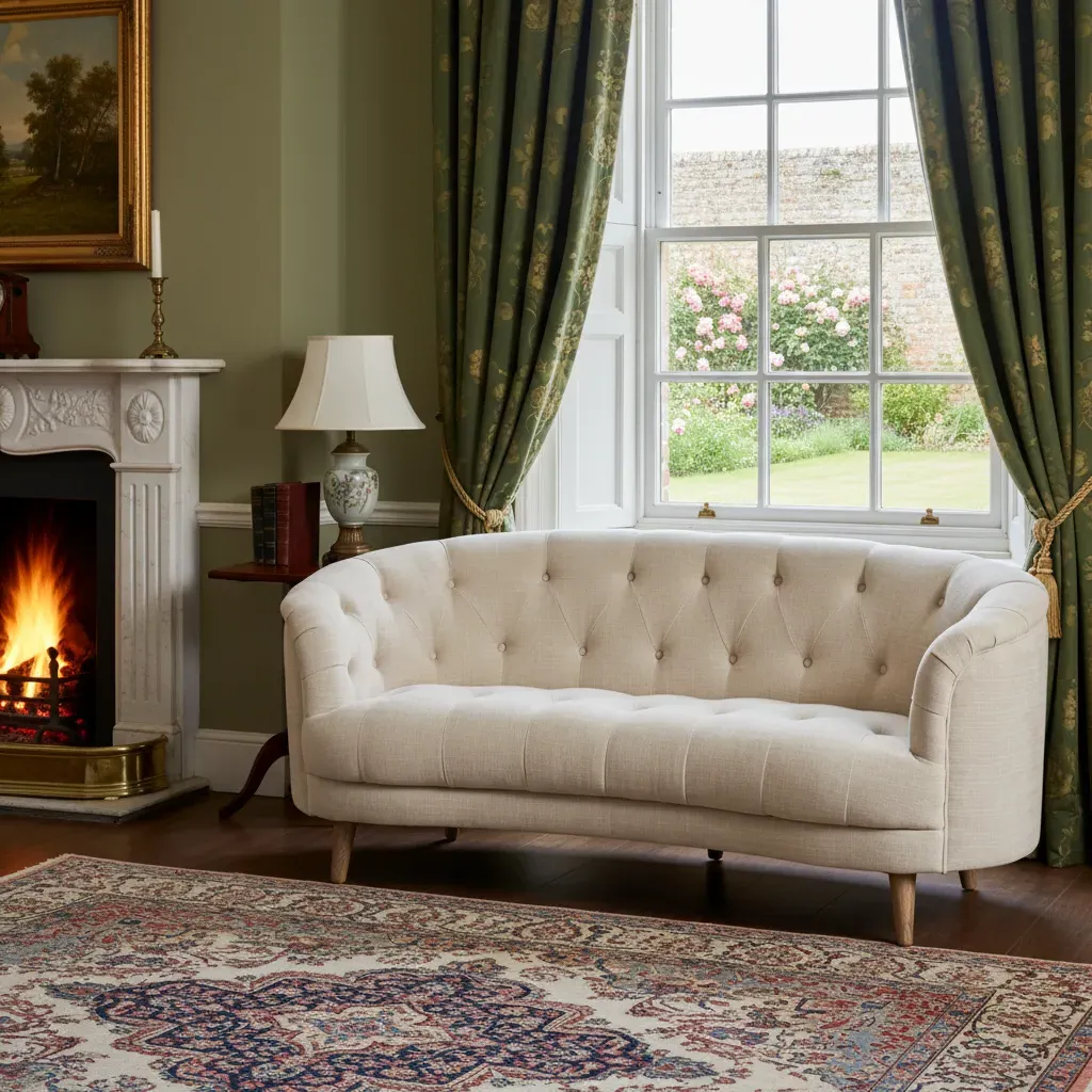 Harriet Curved Sofa with Button Tufting product
