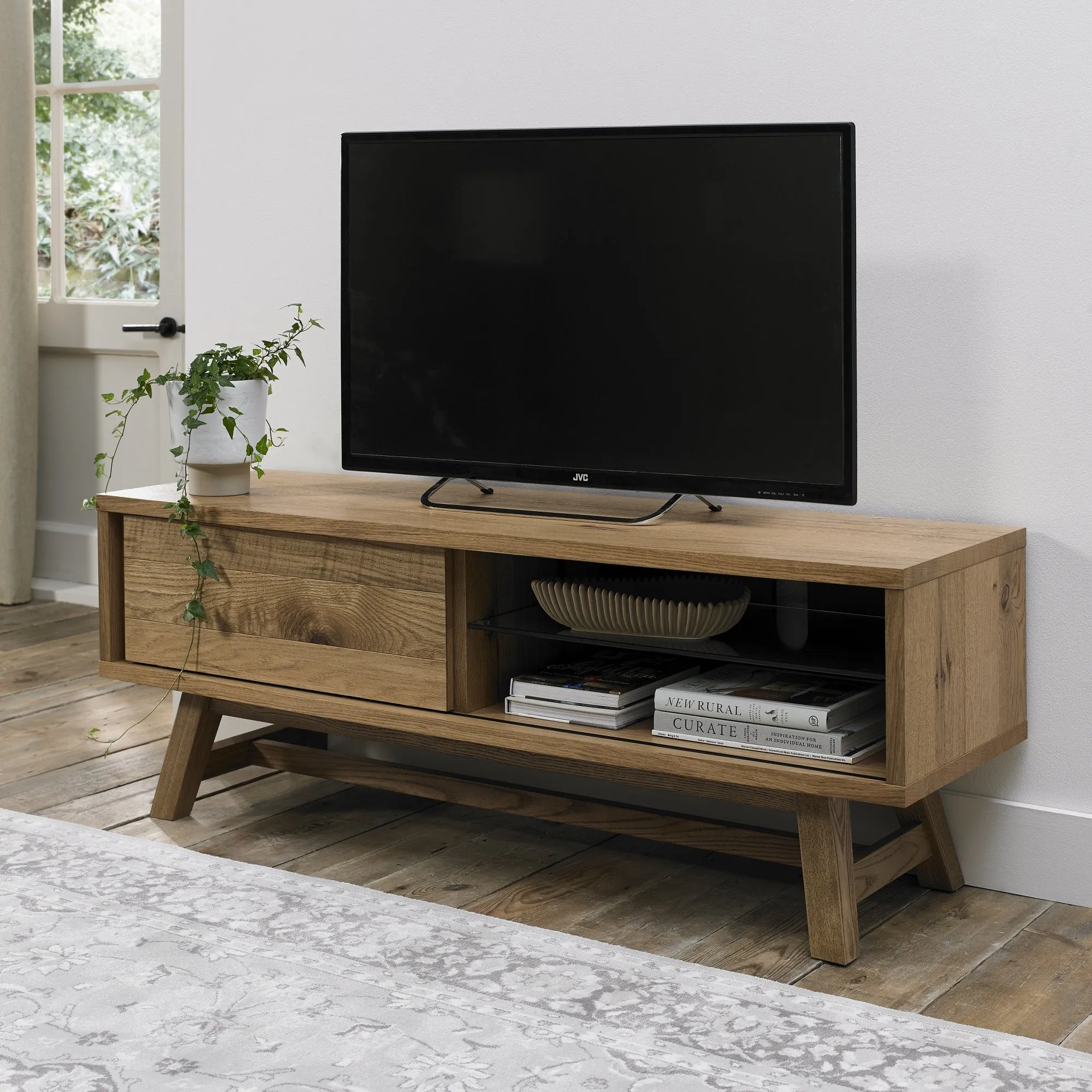 Highgate Rustic Oak Entertainment Unit - Oak, Ash product