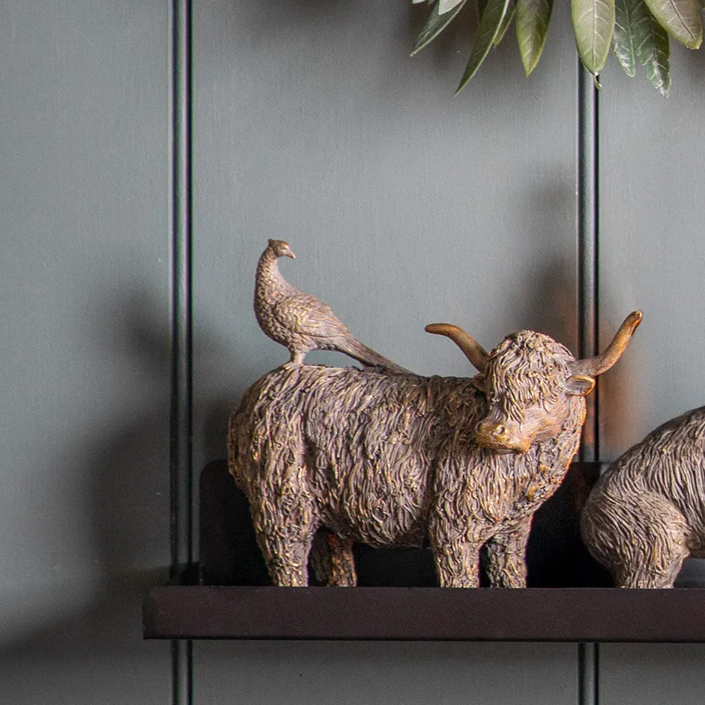 Highland Cow & Pheasant Ornament alternate view