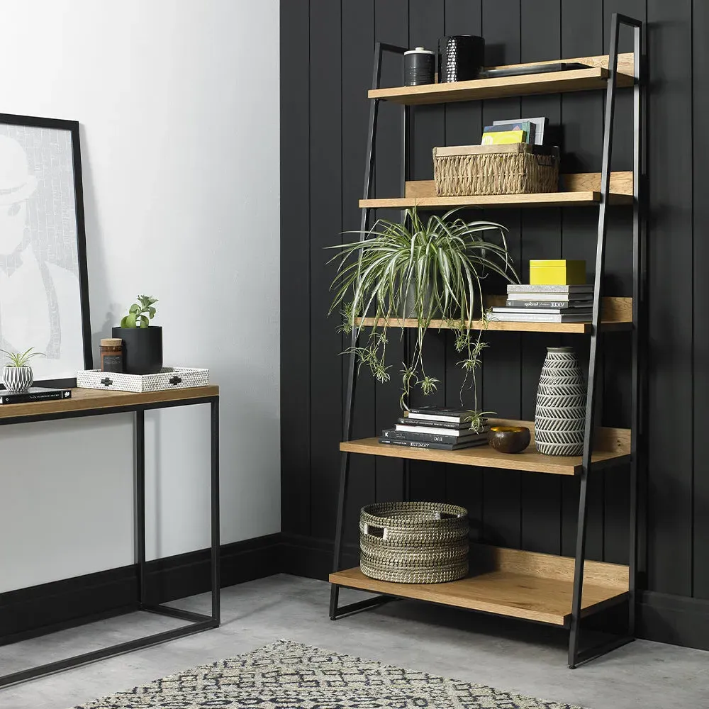 Hindon Display Unit with Shelves - Oak, Metal product