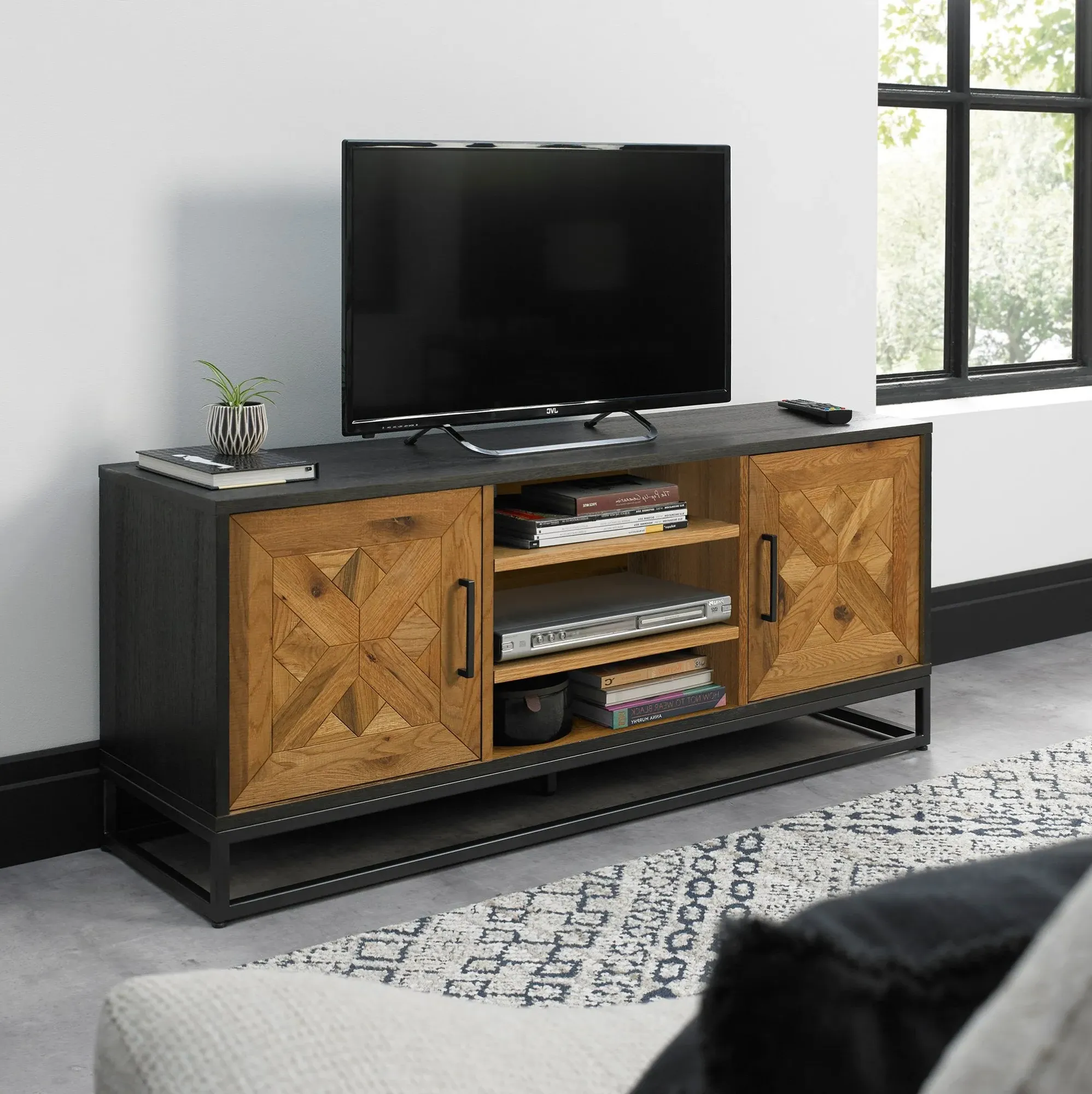 Hindon Entertainment Unit - Rustic Oak, Peppercorn product