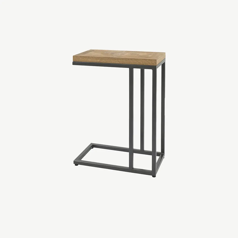 Hindon Sofa Table - Rustic Oak, Black Metal alternate view