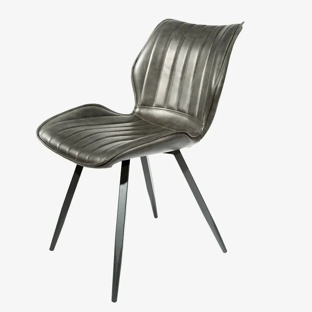 Hudson Bounce Swivel Dining Chair - Grey, Vegan Leather alternate view