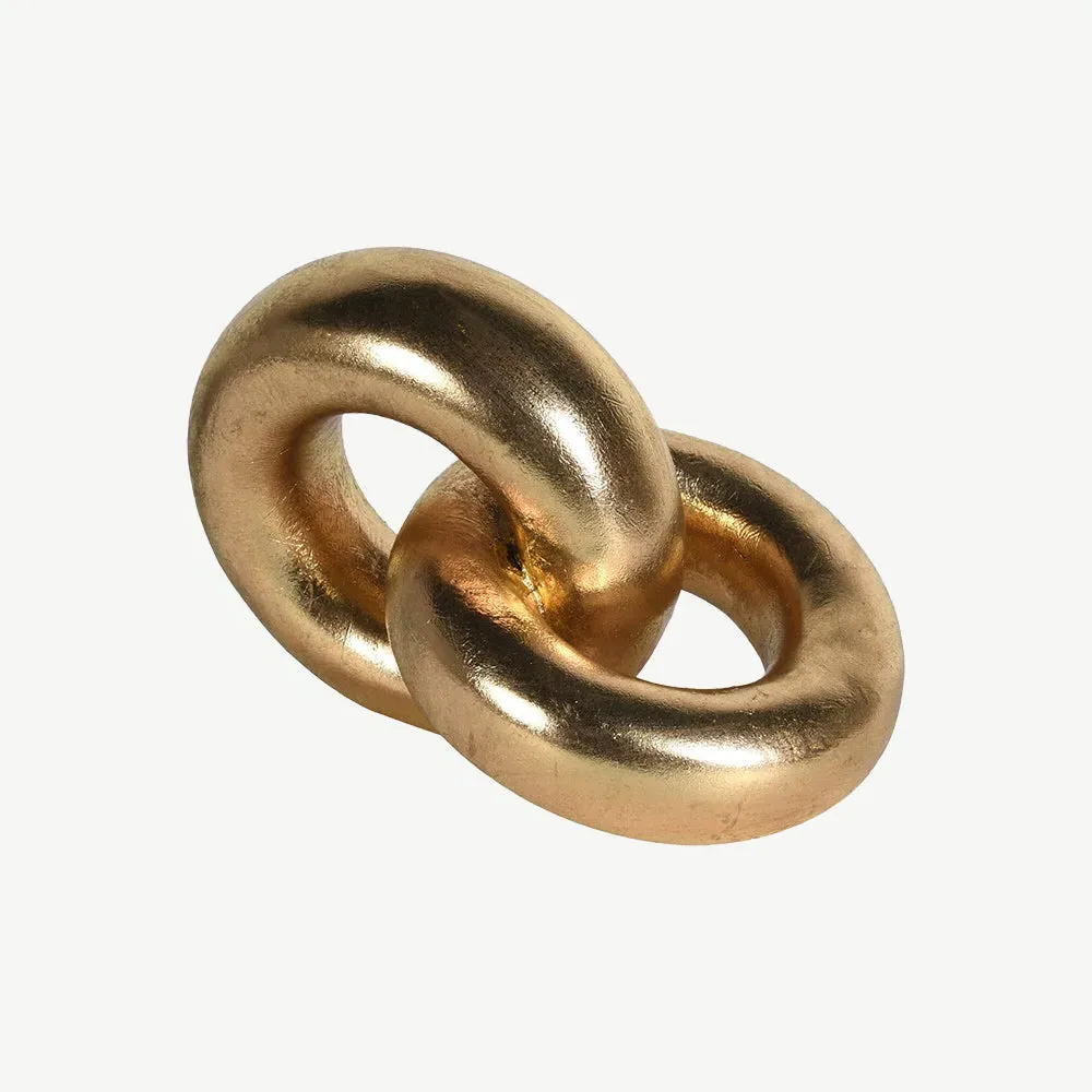 Interlocking Rings Ornament - Gold, Polyresin product