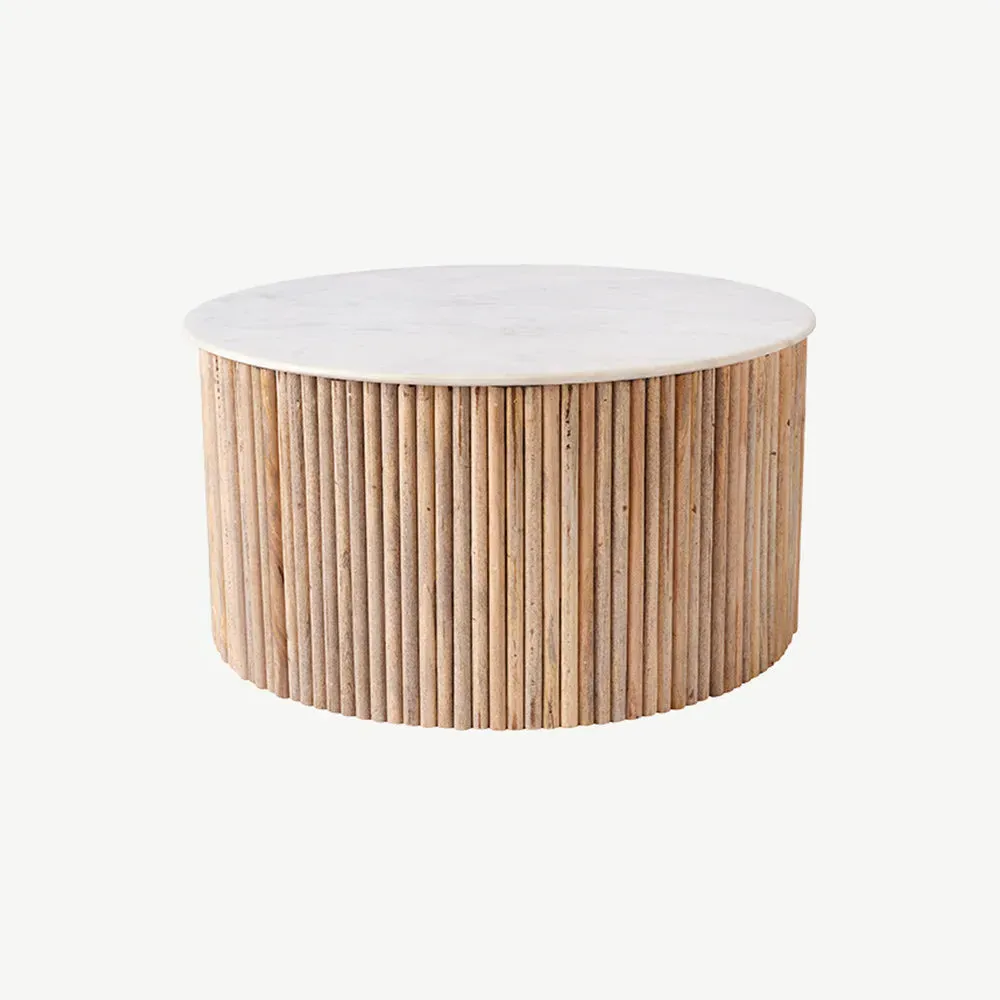 Java Coffee Table - White Marble, Mango Wood alternate view
