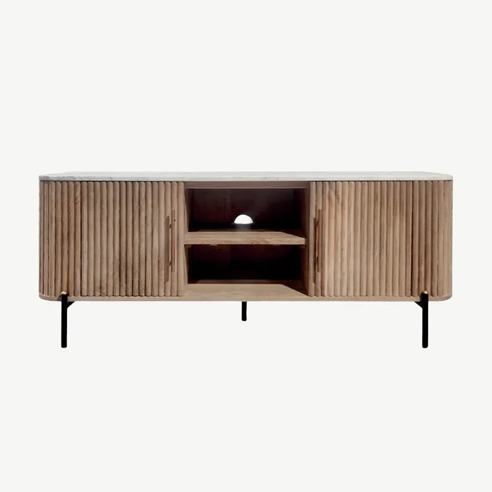 Java TV Unit - Mango Wood, White Marble product