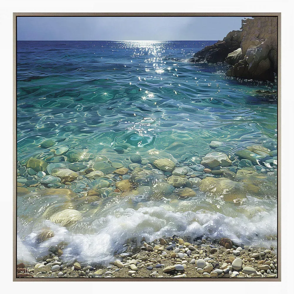 Joanna Lea Crystal Waters Framed Canvas - Grey product