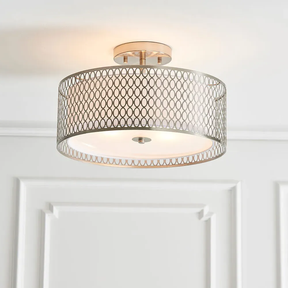 Jodrell 3-Light Flush Ceiling Light - Satin Nickel product
